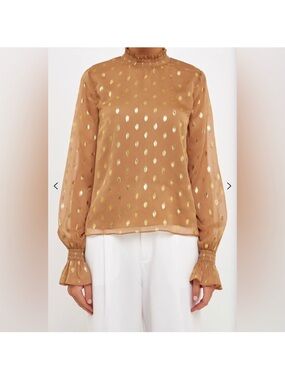 MY26 Tuckernuck Pomander Place Chiffon Polka Dot Blouse